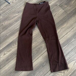 Bisou Bisou,  by designer Michele Bohbot brown minimalist pants size small